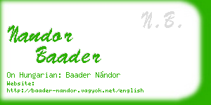 nandor baader business card